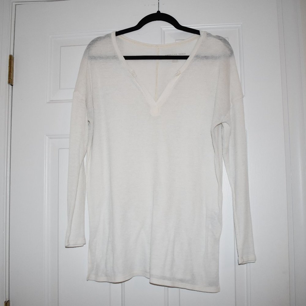 AEO Light Waffle-Pattern Long-Sleeve | Size M